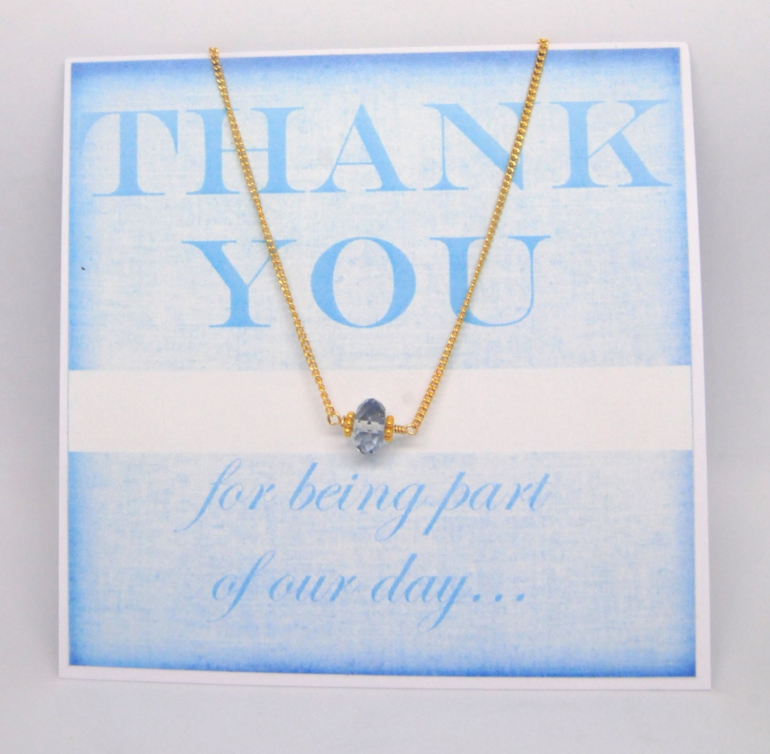 Will You Be My Bridesmaid Card and Gift/ Aqua Marine Gemstone Necklace/Thank You Gifts