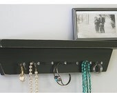 Jewelry Holder Organizer Shelf Black And Silver Necklace Key Holder Medals Holder
