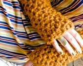 Orange Fingerless Gloves, Winter Gloves, Wrist Warmer (The Logan Wrist Warmers in O.J.)