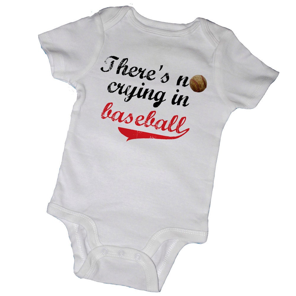 There's NO CRYING in BASEBALL Bodysuits, Baby Shower, Toddler, Tees, Infant, Preemie, Newborn, Children, Kids, Party Favor, Twins