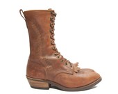 Women's Feather Lacers Western Lace Up Ankle Boots Packer Heels size 9 M