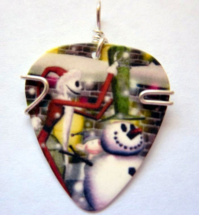 Nightmare Before Christmas Guitar Pick Pendant- Your choice of necklace or keychain