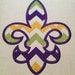 Mardi Gras Chevron Fleur de Lis Embroidery Design, Fleur de lis Embroidery Design,