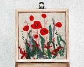 Wooden Jewelry Box-Keepsake Box with  flower embroidery.