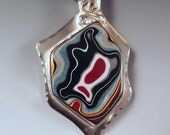 Fordite- Detroit Agate- Sterling Silver Pendant- One of a Kind- Michigan Jewelry