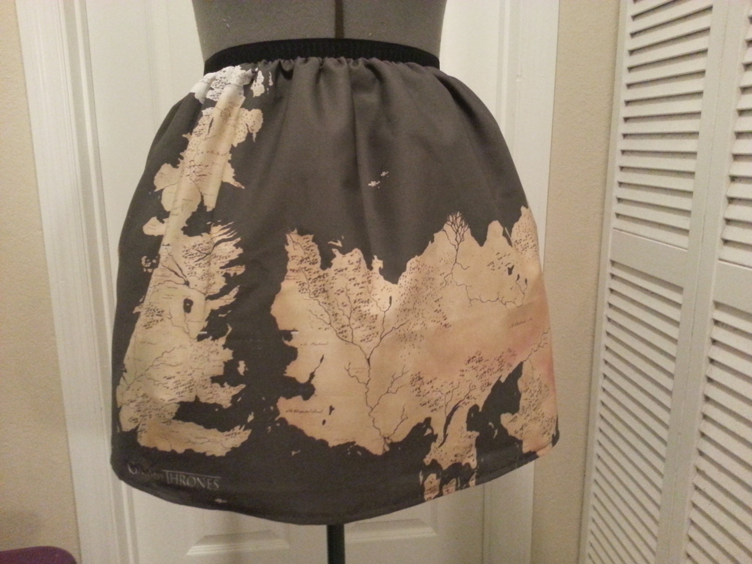 Game of Thrones inspired skirt - world map - made to order