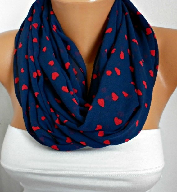 Heart Infinity Scarf Shawl Circle Scarf  Loop  Scarf Gift -fatwoman - LOVE