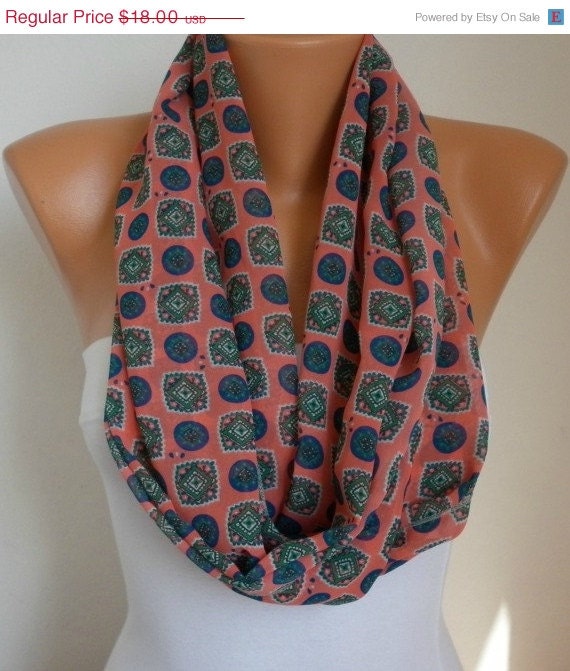BIG SALE Polka dots - Infinity Scarf Shawl Circle Scarf Loop Scarf  Gift -fatwoman