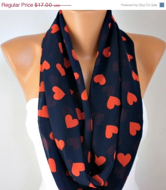 BIG SALE Infinity Scarf Circle Scarf Loop Scarf Gift -fatwoman - LOVE - Heart