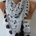 White Scarf Polka Dot Scarf - Cotton Scarf Cowl Scarf with Lace Edge - fatwoman