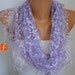 Women Shawl Scarf - Cowl Scarf - Lilac - Lace Scarf - fatwoman