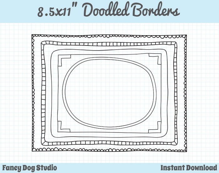 Digital Borders Frame for Teachers 8.5 x 11 Digital Clip Art Instant Download
