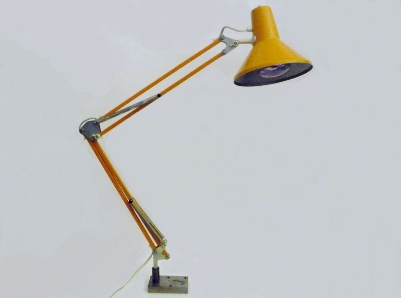 Vintage Yellow Architect Desk Lamp