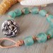Mermaid bracelet - SeaScape - aqua blue eco chic glass , knotted leather surfer beach boho summer ocean water inspired natural earthy rustic
