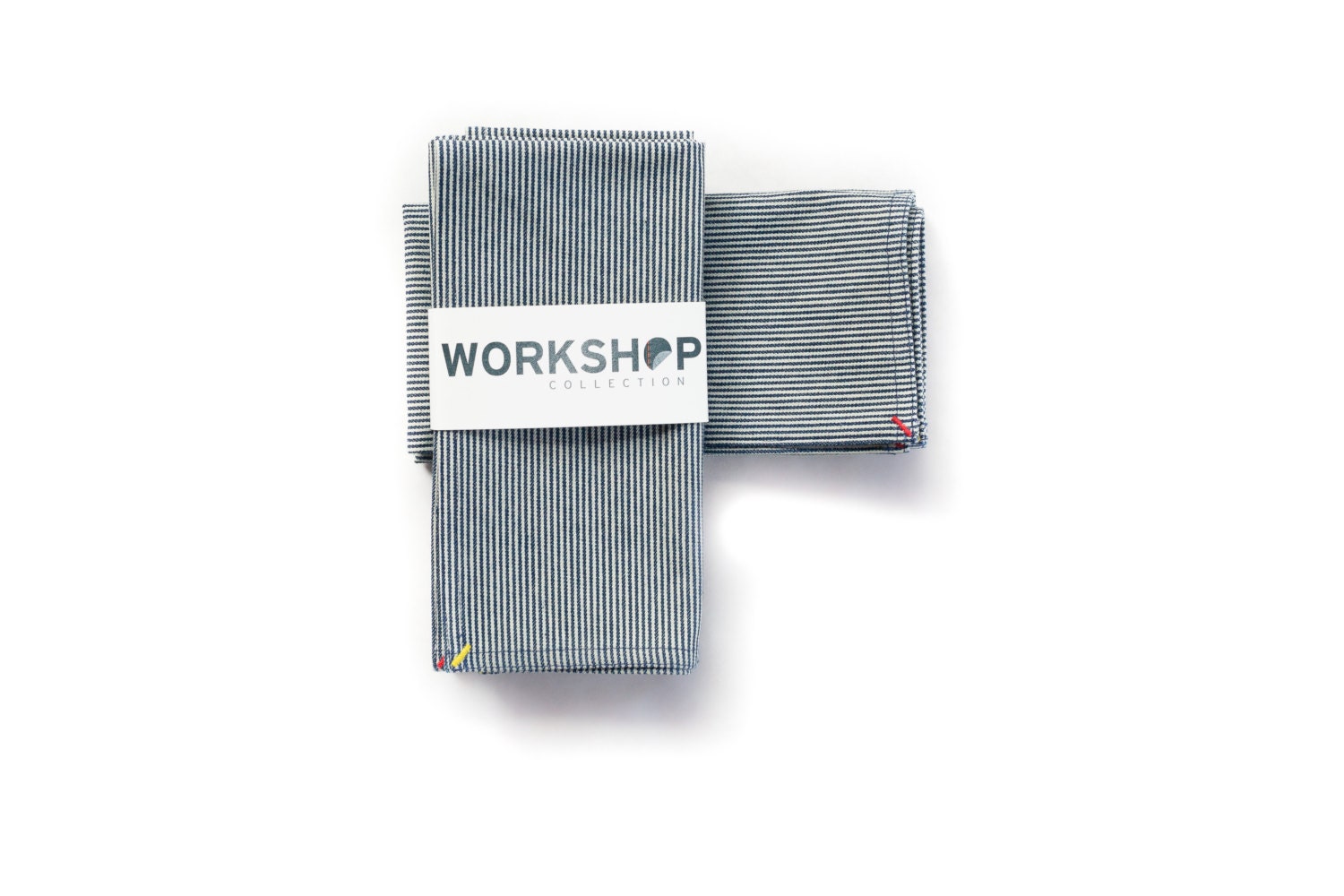 Railroad Striped Denim Dinner Napkins - Set of 2 - Workshop Collection