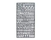 Alphabet Parts in Vintage Newsprint Look (Set of 159 Plastic Letters, Numbers and Punctuation) - Use for paper projects, cards, altered art