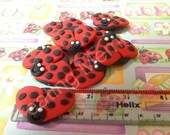12  Fondant  Lady Bug-  cupcake toppers