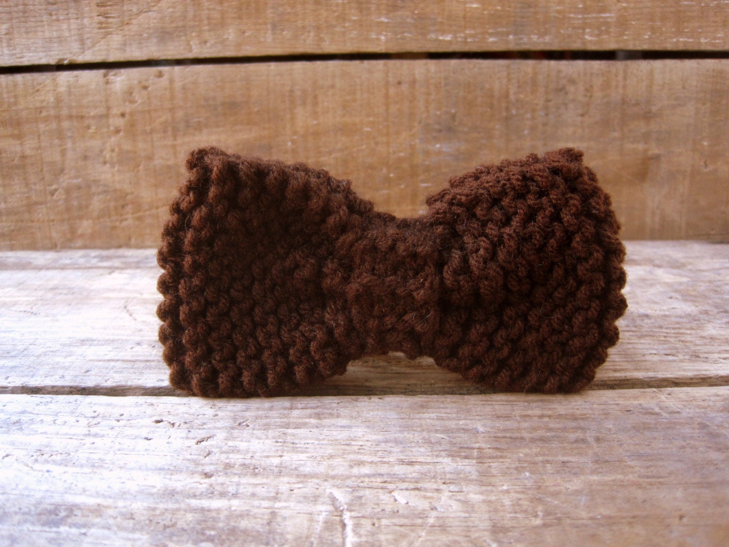 Knit Bow Tie // Headband in Coffee Brown