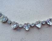 Vintage Rhinestone Heart 1940s necklace