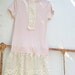 soft peach pink pale natural flowers lace party bridesmaid wedding apparel rustic Upcycled j crew tunic