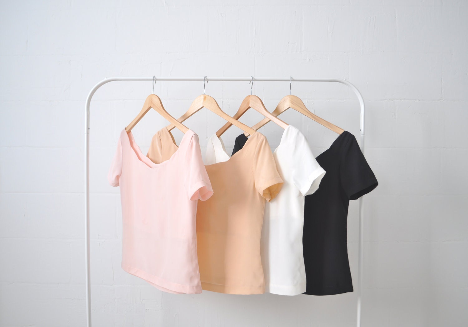 Ready to ship - First Date Silk scalloped blouse shirt top off white Spring pastels S M L