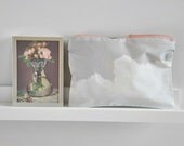 billowing clouds zipper pouch make up pouch old rose navy