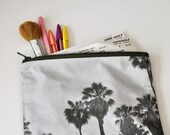 Lisbon palmtrees zipper pouch make up pouch