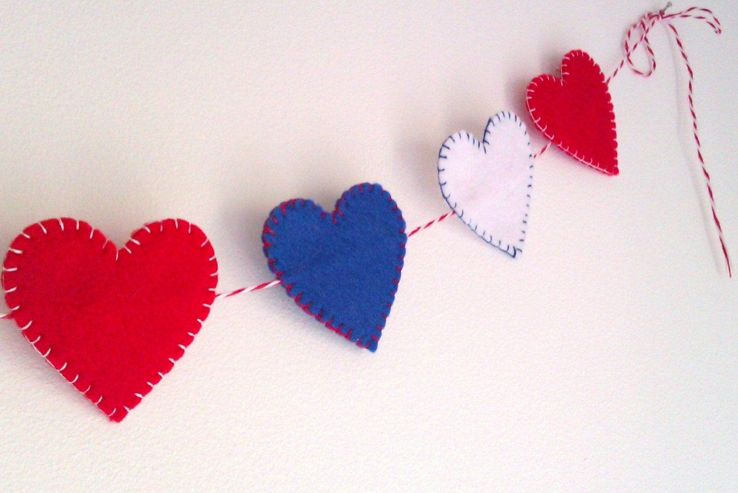 Independence Day Decorations - Patriotic Hearts blue white red - Ornaments/decor/garland/bunting/banner Il_570xn