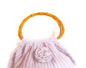 Liliac color Crocheted Handbag afghan crochet soft bag spring fashion bag gift idea handknit fashion summer spring