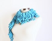 SCARVES collar  Knit Scarf Curly Long Scarf, gift mother Neckwarmer, Cowl, Necktie