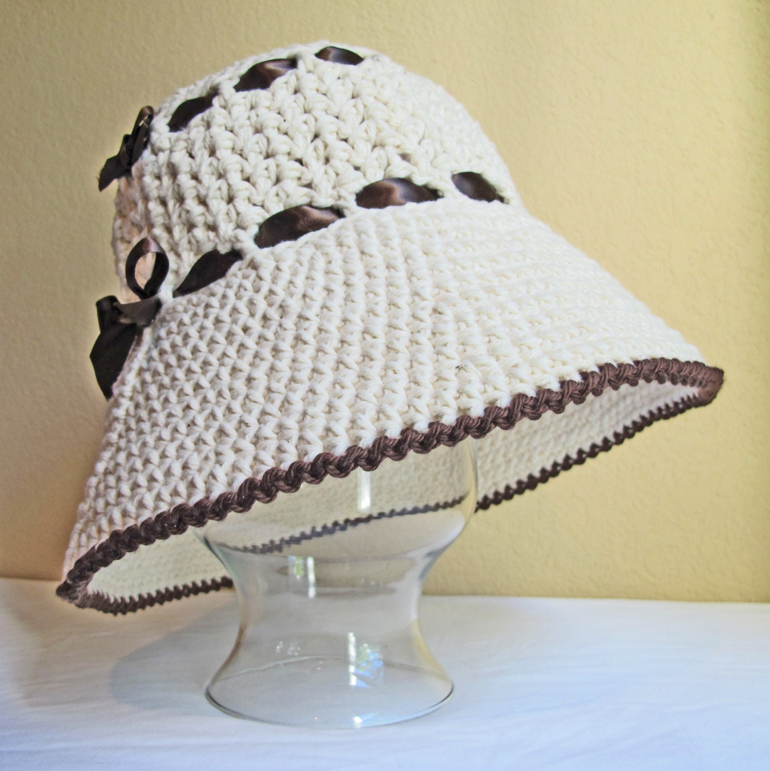 CROCHET PATTERN - Beachcomber - a wide brimmed sun hat in 3 sizes (Adult small, medium, large) - Instant PDF Download