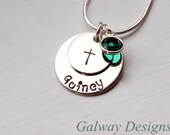 2 DISC DAINTY Handstamped NECKLACE