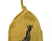 Giraffe Infant Hat - Hand Screen Printed  - American Apparel Organic Cotton Baby Beanie