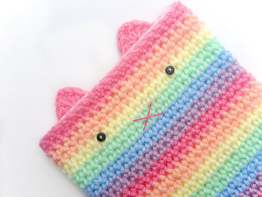 iPad 2 Cover - Pastel Rainbow Kawaii Kitty