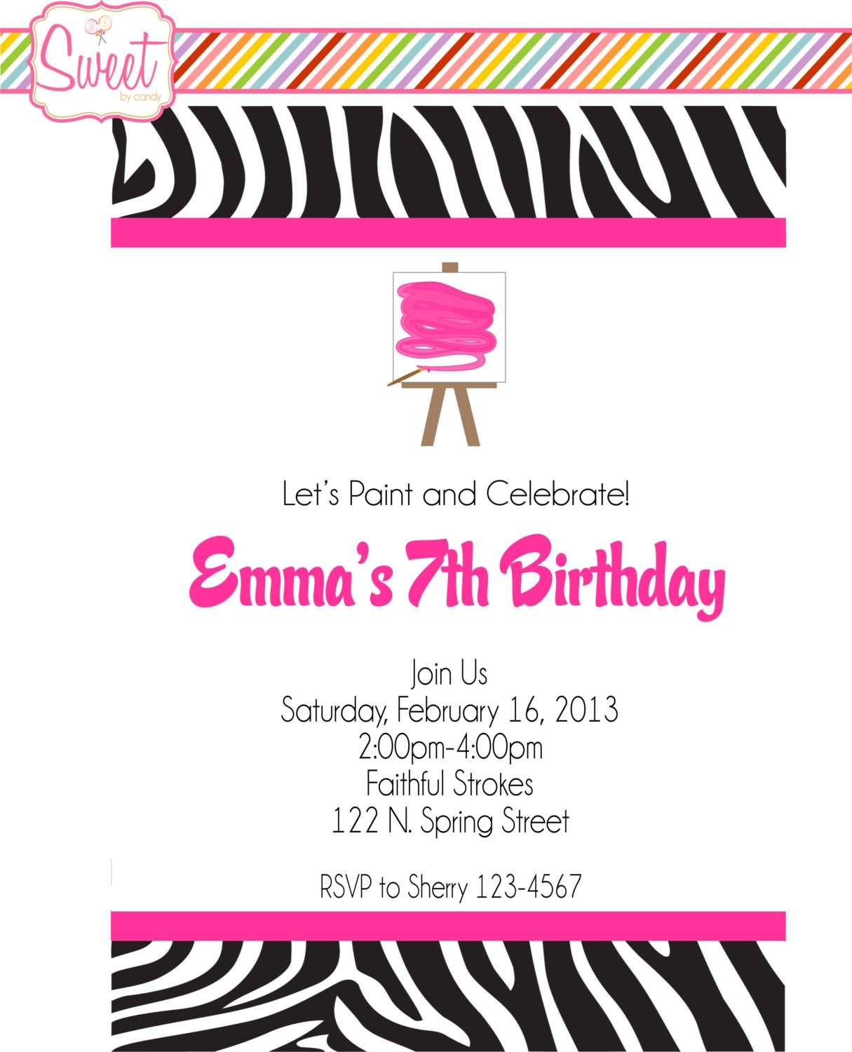 Painting/Art Party DIY Printable Invitation Il_570xn