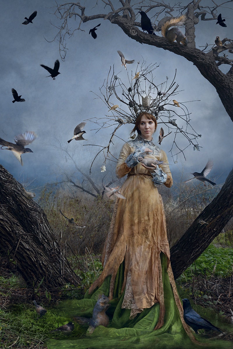 The Court Of The Dryad Queen - Sarah Allegra Artistry Fine Art Print -  Size Medium