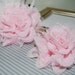 Chiffon Lace Flowers - 2 pcs Light Pink 3.75"  fabric flowers - Shabby Chic Frayed Chiffon Lace Rose Flower hair brooch headband flower