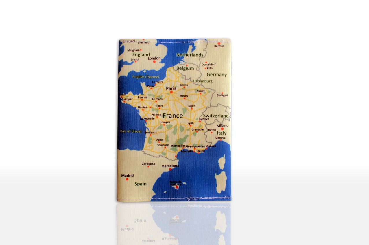 FRANCE MAP passport cover, passport holder, passport case - a gift for travellers for men for women for kids for teens, souvenir from France
