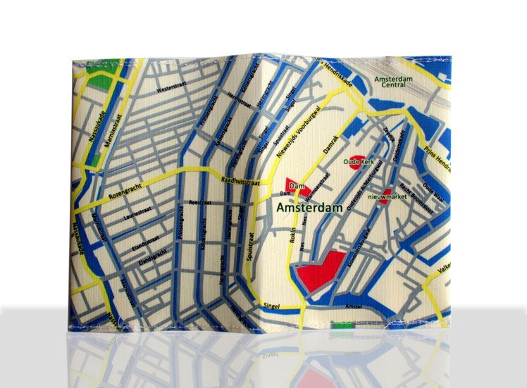 AMSTERDAM map passport cover passport holder passport case gift idea for travellers