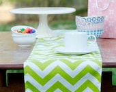 Chevron Chartreuse Table Runner 10 x 72 Wedding Gift Table Runners Decorative Holidays
