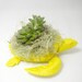 Neon Yellow Sea Turtle Planter - Modern Art Centerpiece