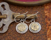 Bullet Casing Jewelry-Winchester 38 Special-Dangle Earrings-Mixed Metals-Ammo Jewelry