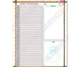 owl daily planner organizer, pdf printable day planner, hourly to do list, pdf file INSTANT digital download