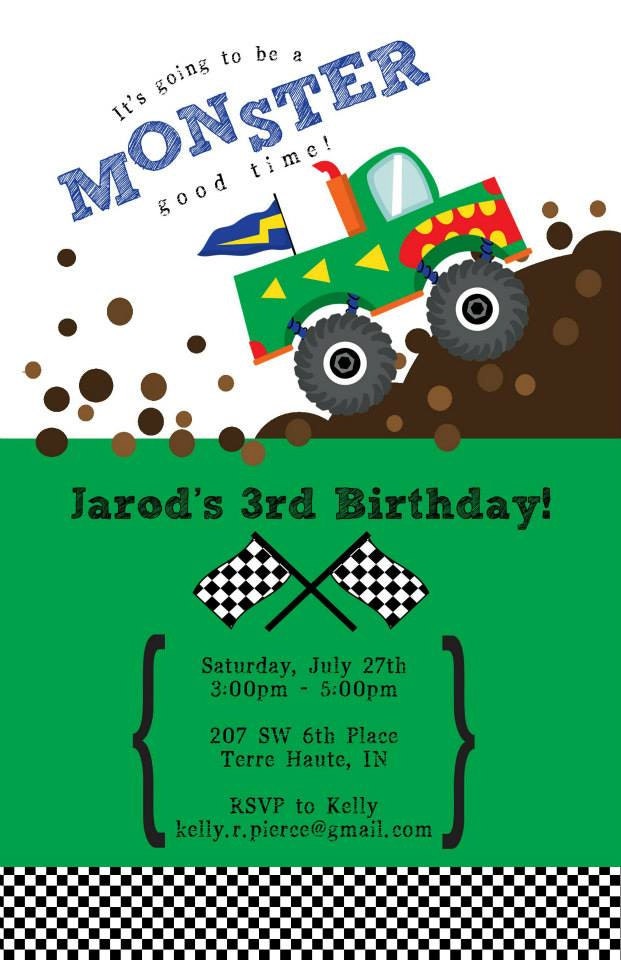 Monster Truck Invitations