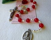 St. Valentine Rosary with Valentines Day Prayer Card