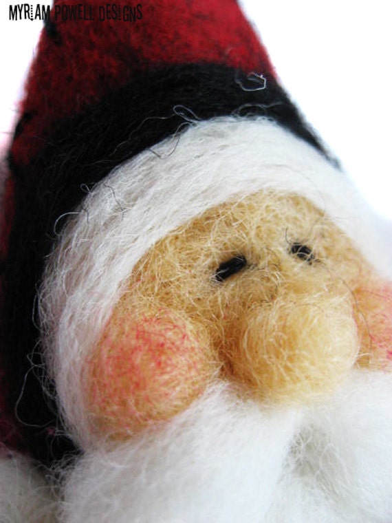 Christmas ornament -Santa Ornament - Needle Felted Santa - Santa Claus