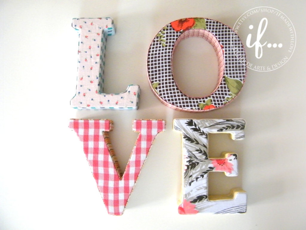 LOVE: Decorative fabric letters by If... made with love
