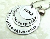 Personalized Necklace - Hand Stamped Jewelry - Layered Grandmother's Necklace - Personalized Mom Necklace