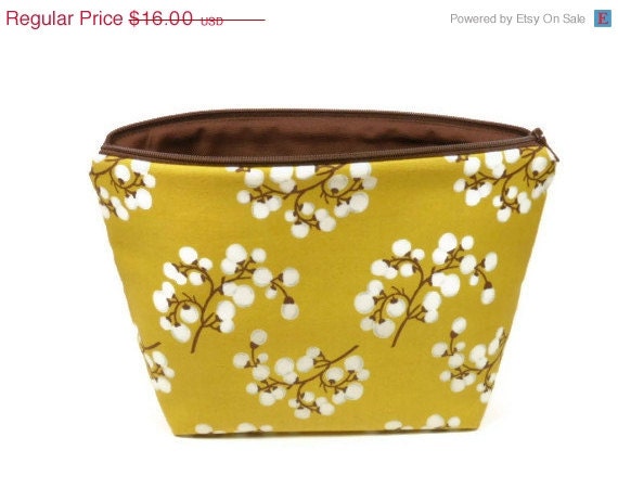 Mothers Day Sale cosmetic pouch makeup pouch mustard berries