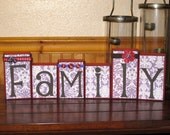 Family Blocks, Wooden Block Set, Boutique Blocks, Family Blocks, Home Decor, Wooden Blocks, Family Sign, Gifts
